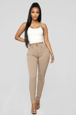 Fashion Nova Hyperstretch Skinny Pants - Tan