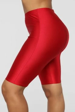 Fashion Nova Curves For Days Biker Shorts - Red