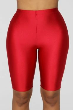 Fashion Nova Curves For Days Biker Shorts - Red