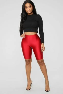 Fashion Nova Curves For Days Biker Shorts - Red