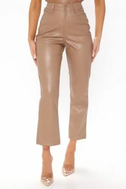 Fashion Nova Hard To Forget Faux Leather Pant 25 - Mocha