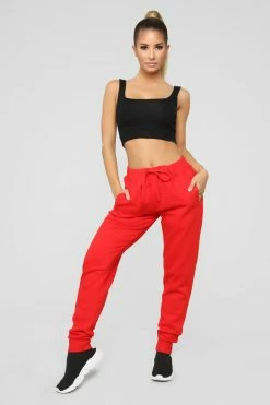 Fashion Nova Sweatpants Stole Your Boyfriend's Oversized Jogger - Red