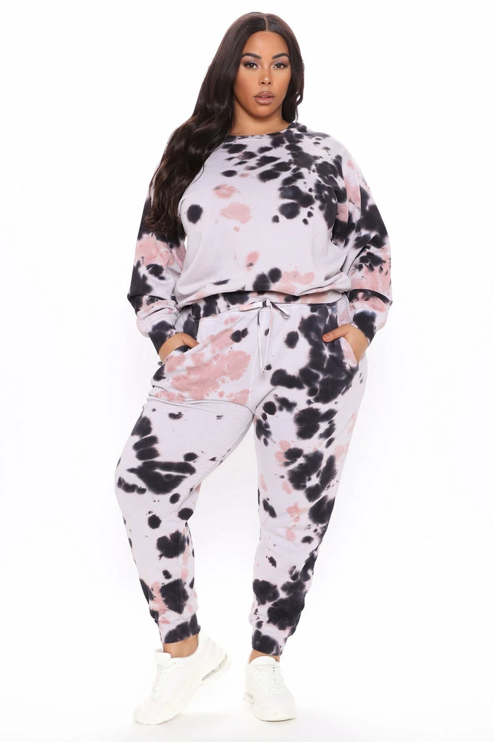 Fashion Nova It's A Lifestyle Tie Dye Jogger - Mauve Combo