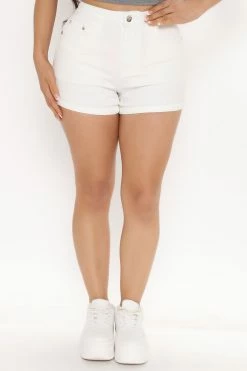 Fashion Nova Fave High Waist Denim Shorts - White