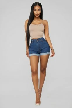 Fashion Nova Carter Denim Shorts - Medium Wash