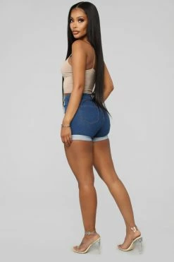 Fashion Nova Carter Denim Shorts - Medium Wash