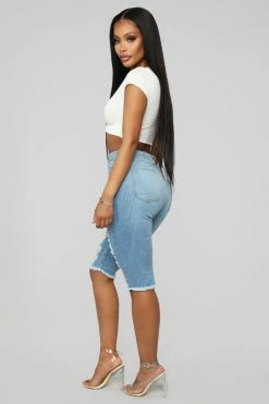Flash Sale ❤️ Fashion Nova Lost At Sea Shorts - Light Blue 🎁 23 Fashion Nova Lost At Sea Shorts - Light Blue