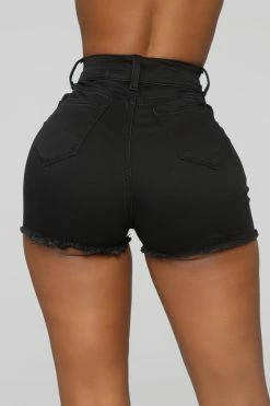 Fashion Nova Sorry Mom Shorts - Black