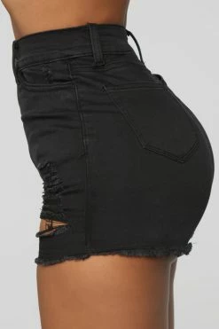 Fashion Nova Sorry Mom Shorts - Black