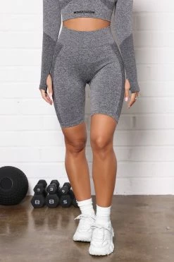 Fashion Nova Shorts No FN Limits Active Biker Short In Infinity Seamless - Charcoal