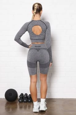 Fashion Nova Shorts No FN Limits Active Biker Short In Infinity Seamless - Charcoal