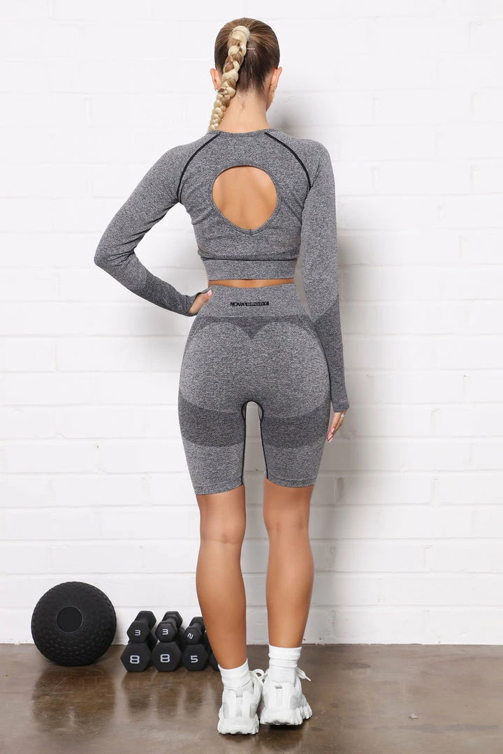 Fashion Nova Shorts No FN Limits Active Biker Short In Infinity Seamless - Charcoal