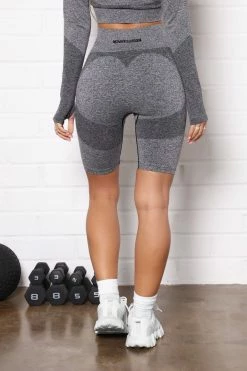 Fashion Nova Shorts No FN Limits Active Biker Short In Infinity Seamless - Charcoal