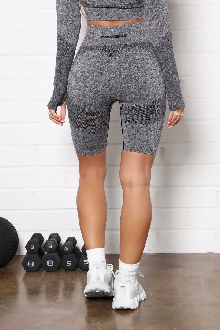 Fashion Nova Shorts No FN Limits Active Biker Short In Infinity Seamless - Charcoal