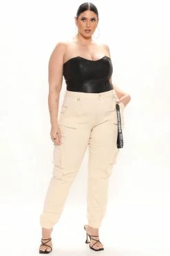 Fashion Nova Good Vibes Cargo Jogger - Ivory