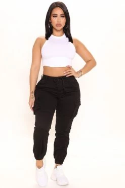 Fashion Nova Victoria Cargo Pants - Black