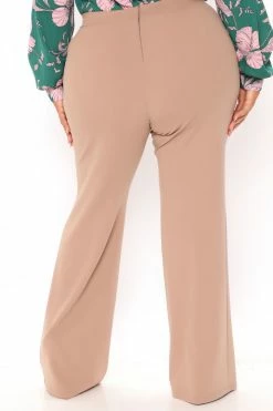 Fashion Nova Posh High Waisted Dress Pants - Taupe