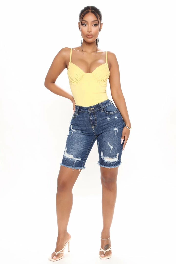 Deals ✔️ Fashion Nova Shorts Switch It Up Bermuda Short - Dark Wash 🥰 3 Fashion Nova Shorts Switch It Up Bermuda Short - Dark Wash