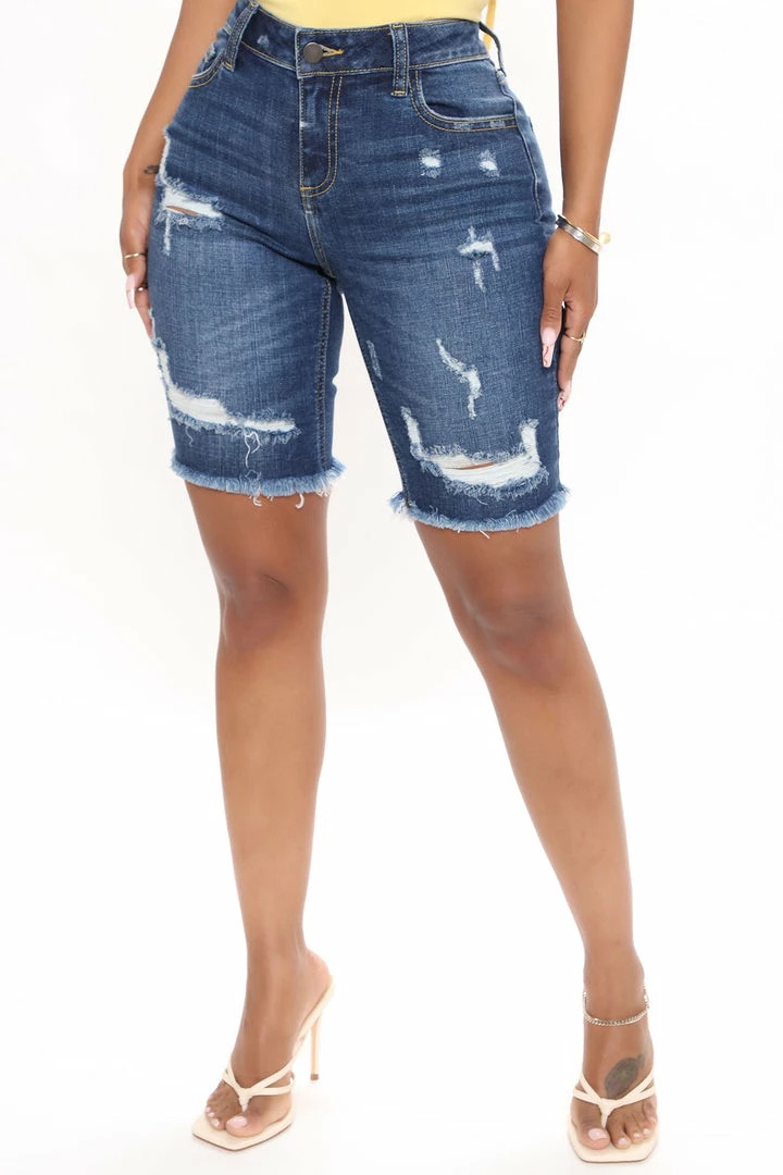 Deals ✔️ Fashion Nova Shorts Switch It Up Bermuda Short - Dark Wash 🥰 4 Fashion Nova Shorts Switch It Up Bermuda Short - Dark Wash