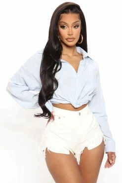 Fashion Nova My Perfect Getaway Ripped Denim Shorts - White