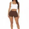 Fashion Nova Plain Jane Mini Shorts - Chocolate
