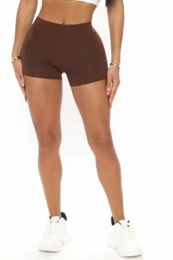 Fashion Nova Plain Jane Mini Shorts - Chocolate