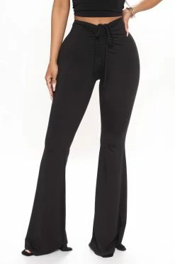 Fashion Nova My First Choice Flare Pant - Black Pants