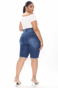 Coupon โ๏ธ Fashion Nova See Me Now Distressed Bermuda Shorts - Medium Blue Wash ๐ 21 Fashion Nova See Me Now Distressed Bermuda Shorts - Medium Blue Wash