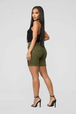 Fashion Nova Gone Fishing Shorts - Olive