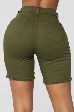 Fashion Nova Gone Fishing Shorts - Olive