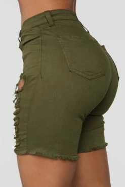 Fashion Nova Gone Fishing Shorts - Olive
