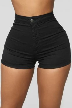 Fashion Nova Won't Stop Denim Shorts - Black