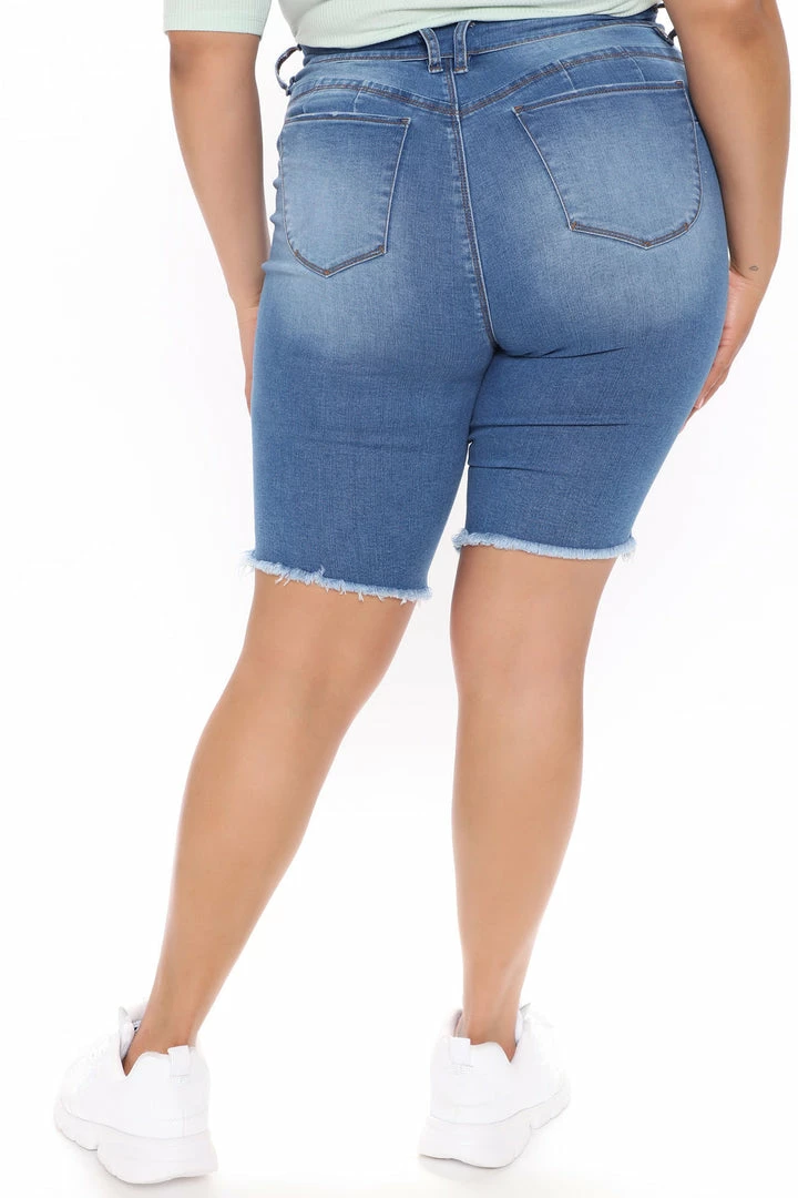 Budget 💯 Fashion Nova Corinna Booty Lifting Denim Bermudas - Medium Blue Wash Shorts 👏 10 Fashion Nova Corinna Booty Lifting Denim Bermudas - Medium Blue Wash Shorts