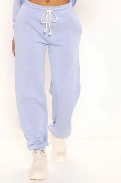 Fashion Nova Britney Mix & Match Sweatpants - Light Blue