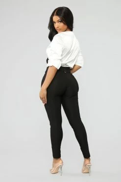 Fashion Nova Workin Me Pants - Black