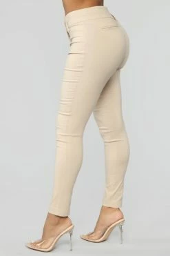 Fashion Nova Workin Me Pants - Khaki