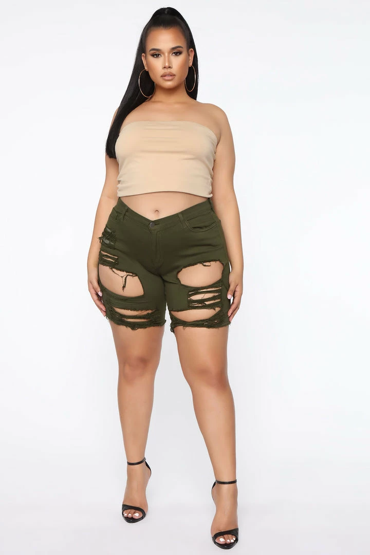 Fashion Nova Gone Fishing Shorts - Olive