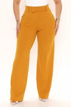 Fashion Nova Sasha Wide Leg Pant - Mustard