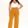 Fashion Nova Sasha Wide Leg Pant - Mustard