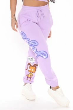 Fashion Nova Unbothered Susie Sweatpant - Purple Pants