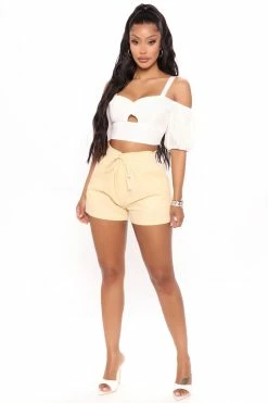 Fashion Nova Try To Loosen Up Shorts - Butter