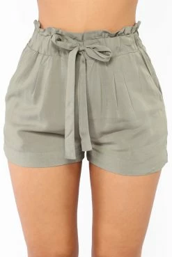 Fashion Nova Rosie Tie Waist Shorts - Olive