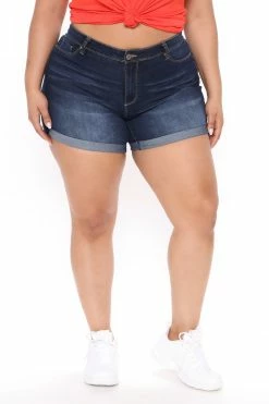 Brand new ✔️ Fashion Nova No Muffin Top Denim Shorts - Dark Denim ✨ 18 Fashion Nova No Muffin Top Denim Shorts - Dark Denim