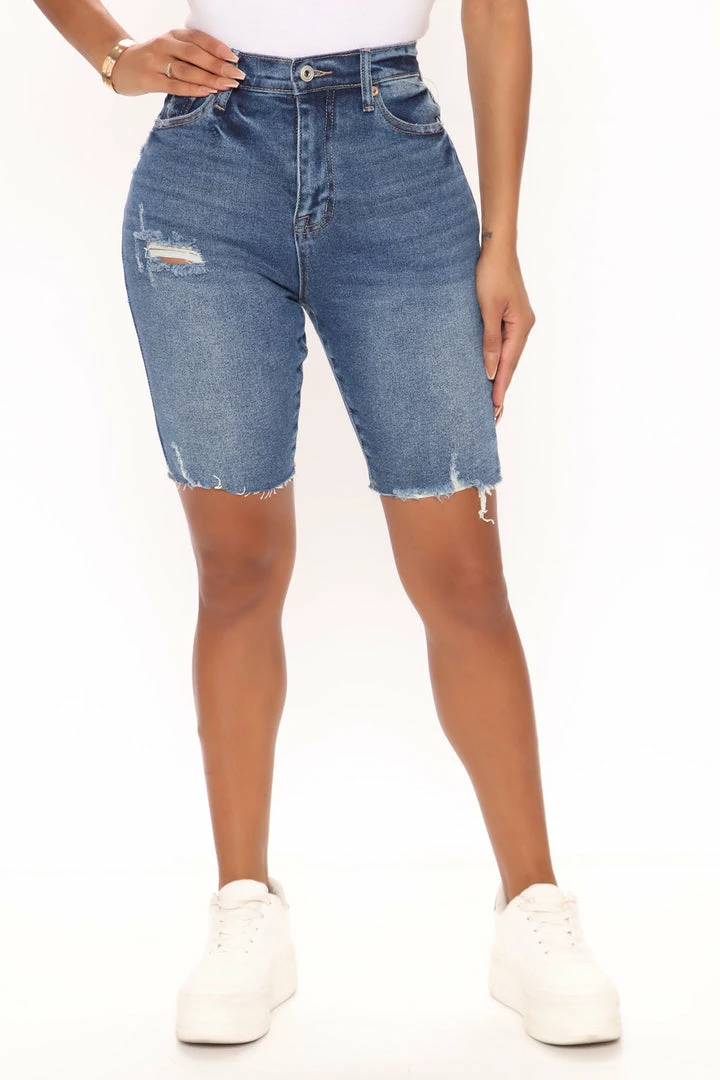 Outlet 👏 Fashion Nova Got A Good Feeling Denim Bermudas - Dark Wash Shorts 😉 4 Fashion Nova Got A Good Feeling Denim Bermudas - Dark Wash Shorts