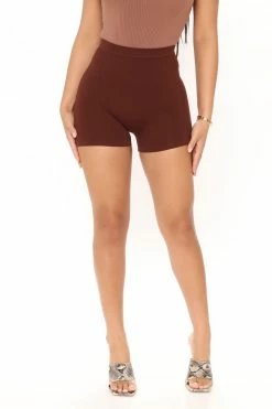 Fashion Nova Uncomplicated Seamless Shorts - Chocolate