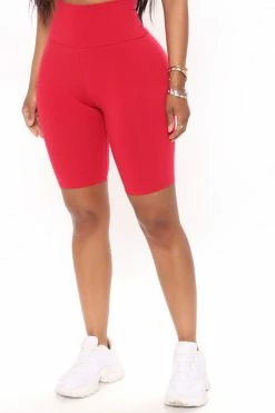 Fashion Nova My Favorite Biker Short - Red Shorts