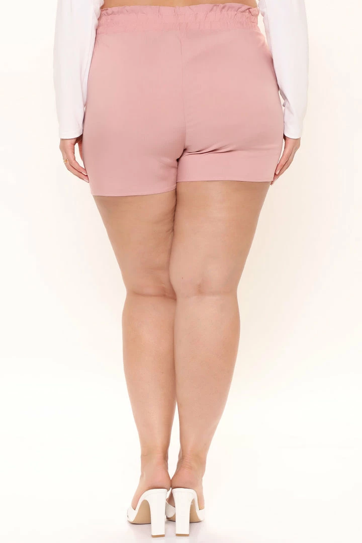 Fashion Nova Rosie Tie Waist Shorts - Mauve