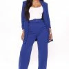 Fashion Nova Celine Belted Wide Leg Pant - Royal Pants