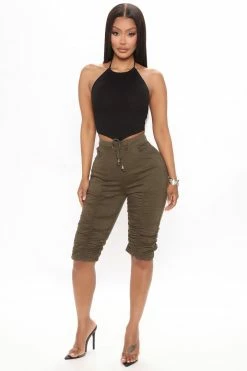 Fashion Nova Combat Cutie Camo Shorts - Olive