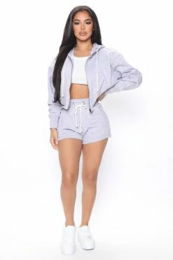 Fashion Nova Shorts Care Free Short - Heather Grey